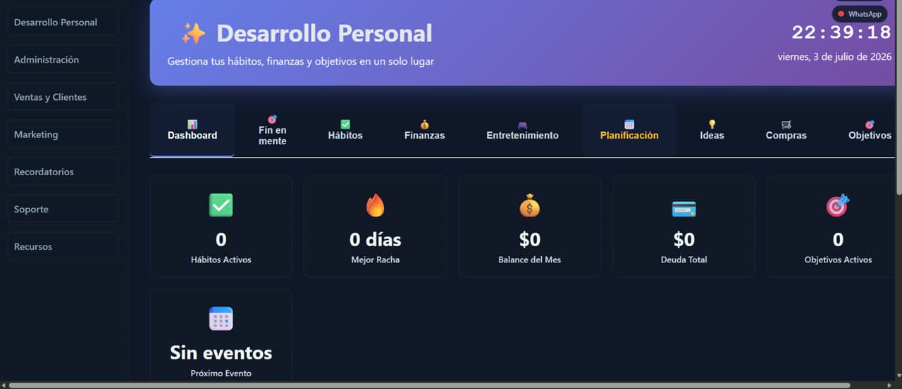 Corex — sistema de gestión personal y de negocio