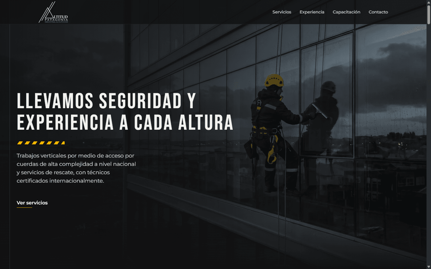 Portada real del sitio publicado de Altitud Patagonia